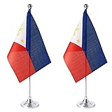 ZXvZYT 2 Pack Philippines flag Filipino Table Flag