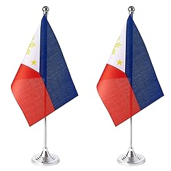 ZXvZYT 2 Pack Philippines flag Filipino Table Flag