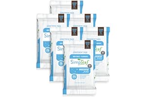 Simpleaf Flushable Wet Wipes Unscented | Eco-Friendly, Paraben & Alcohol Free | Hypoallergenic & Safe for Sensitive Skin | Soothing Aloe Formula | (6 x 25 Counts Convenient Pack) 150 Counts Total