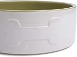 Petface Ceramic Dog Bowl with Bone Design Cream Green 20 cm view 2