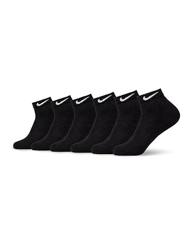 Nike Unisex Everyday Cushioned Training Low Socks (6 Pairs), Black/White,  X-Large in Saudi Arabia Whizz Athletic Socks