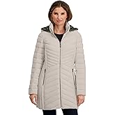 Nautica Women's Stretch Puffer Jacket- Wind & Water-resistant Winter Coat Faux Fur Lined Hood
