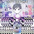 LAPTEQIZ Omori Party Supplies Birthday Decorations Plates Banner Cake Toppers Set Decor