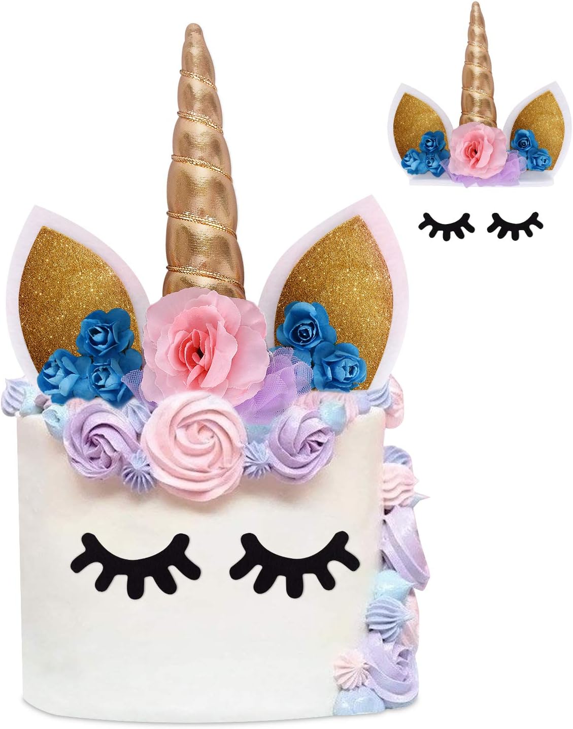 Baby Favors Party Supplies Party Girls For Kit Decorations Cake Unicorn Set Toppers Cake Birthday Unicorn Gold Handmade Nalakuvara Flowers And Eyelashes With Topper Cake Unicorn Shower Wedding And Cake Toppers Lowest