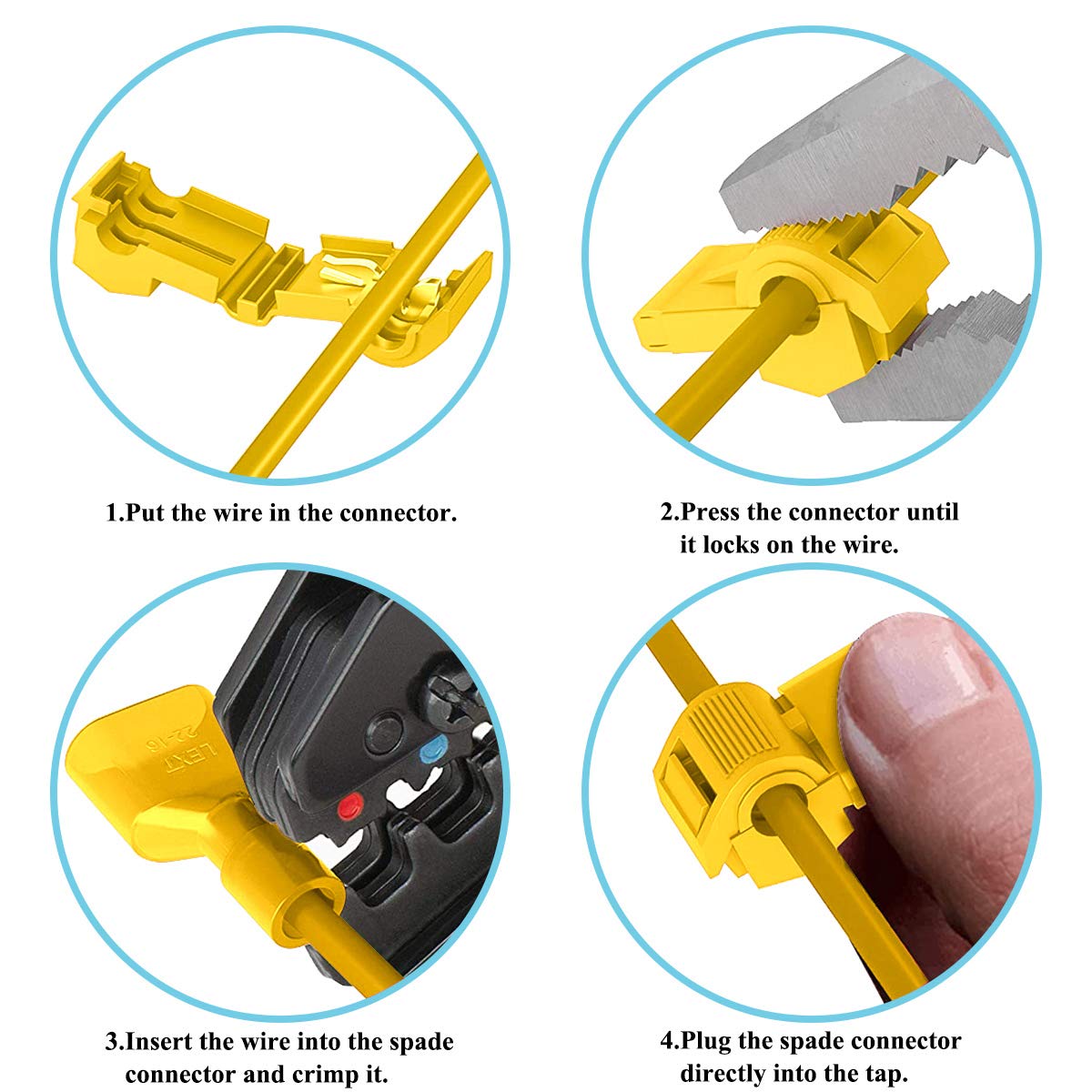 Qibaok 240 PCS T-Tap Wire Connectors Self-Stripping Quick Splice Electrical Terminals and Nylon Insulated Male Quick Disconnect Spade Terminals Kit: Industrial & Scientific