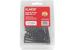 LLAMA HLAFIX Fastener #8x3inch Drywall Screws 25pcs in Blister Package, Black Phosphate, Phillips Bugle Head Coarse Thread Sharp Point Wood Screw, #8 x 3”