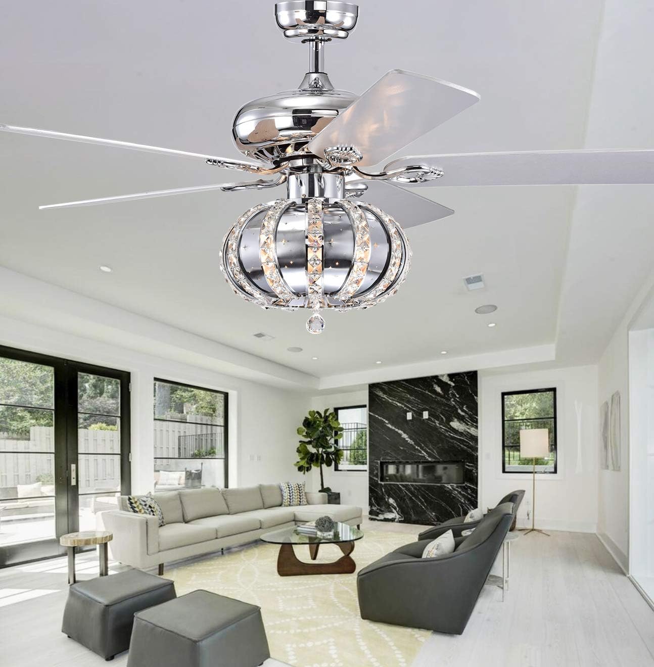 3-lights Ranking TOP10 52 inch Ceiling Fan Fixture Chandelier Tucson Mall with Fans Lights