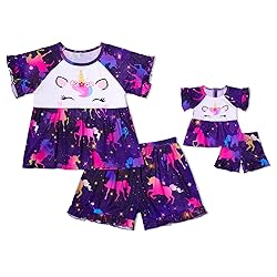 Girl & Doll Matching Pajamas Unicorn Outfit Clothes