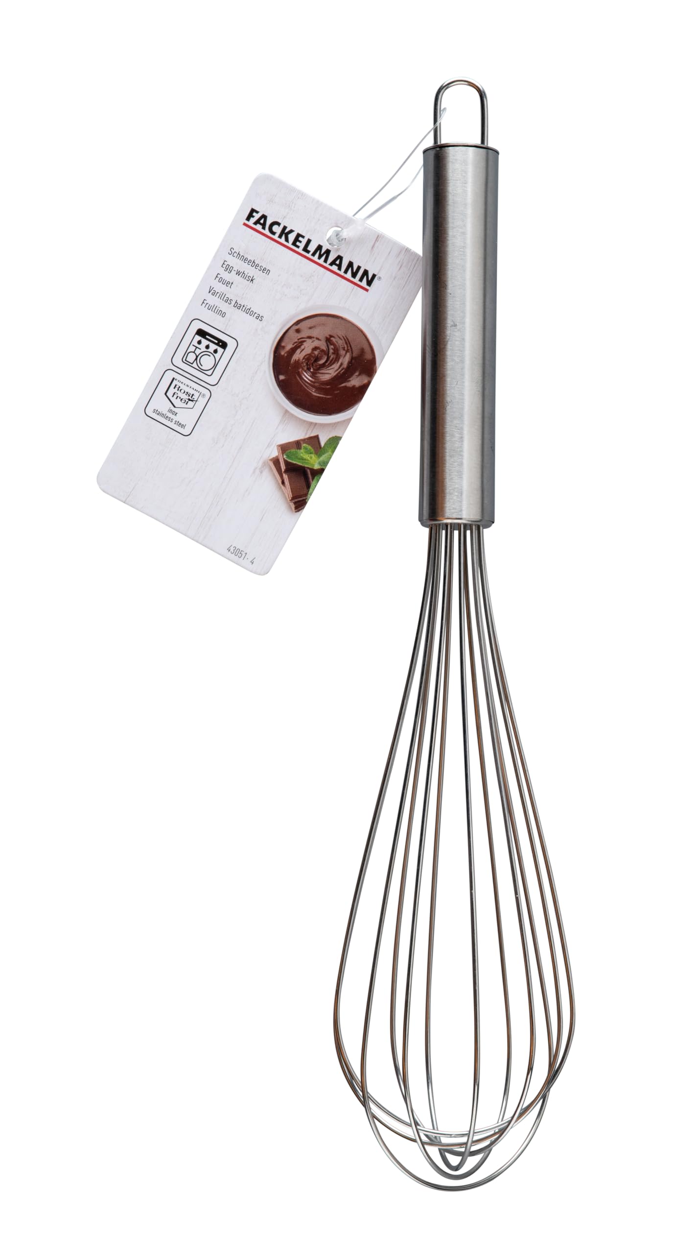 Fackelmann Schneebesen 26 cm, Ballonschneebesen aus Edelstahl, robuster Rührbesen mit stabilen Drähten (Farbe: Silber), Menge: 1 Stück 5