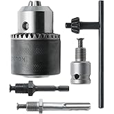 LifCratms 1.5-13mm Key Drill Chuck 1/2", 1/2-20UNF Mount | Impact Drill Driver Bits, Quick Connect Conversion Adapter with Chuck Key, SDS-Plus Shank, 1/4" Hex Shank