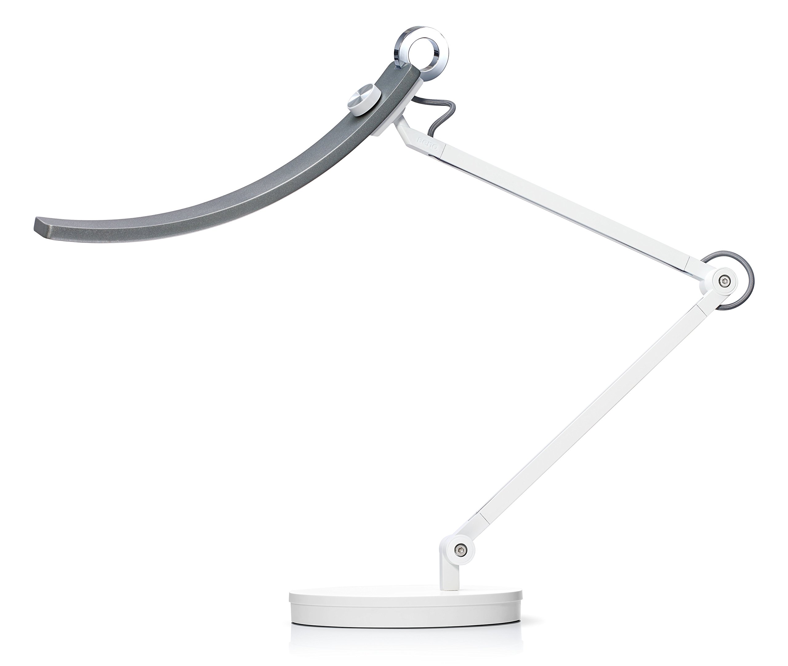 BenQ e-Reading LED Desk Lamp - World\'s First Desk Lamp for Monitors - Eye Care, Modern, Ergonomic, Dimmable, Warm/ Cool White - Perfect for Designers, Engineers, Architects, Studying, Gaming  - Silver