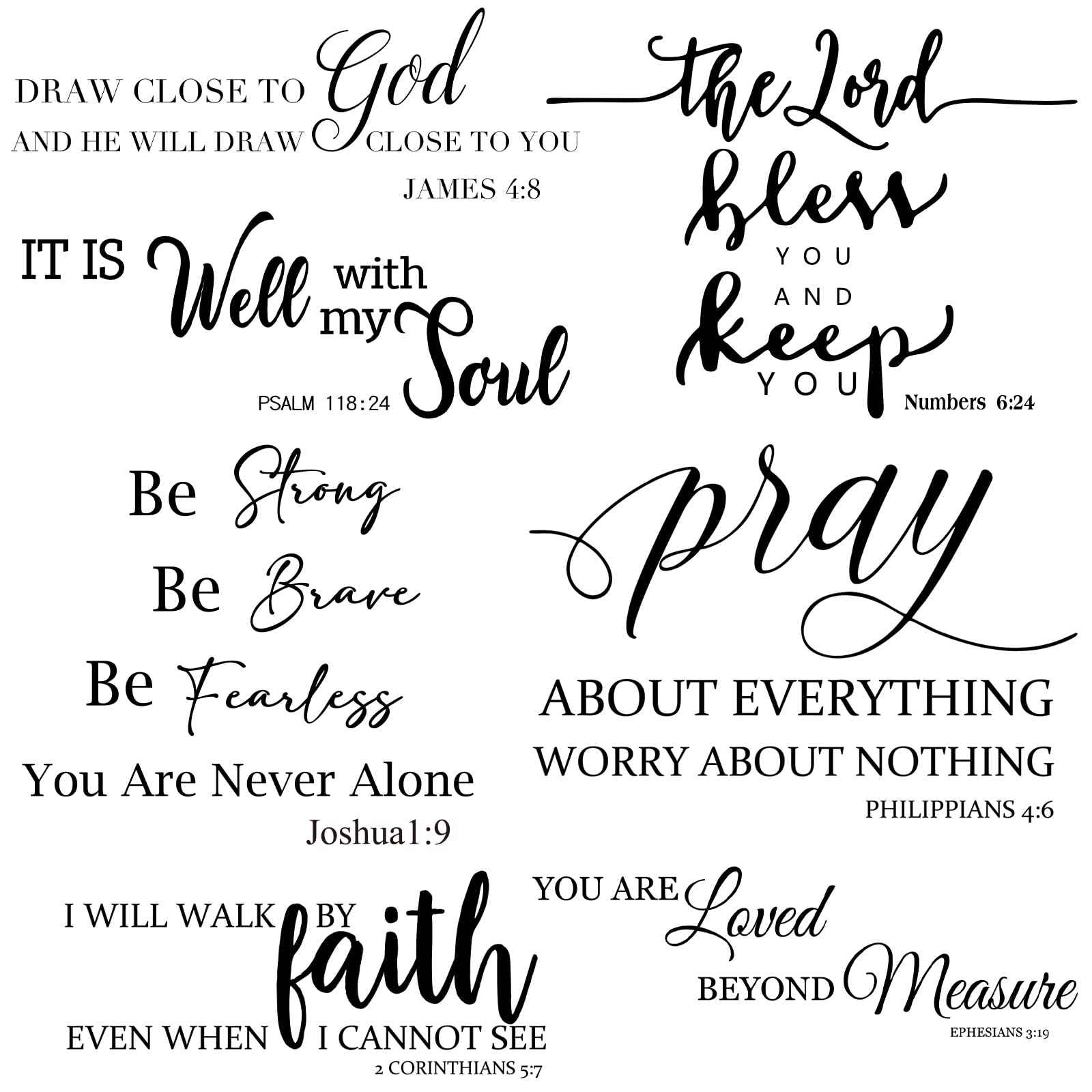 Photo 1 of BBTO Bible Verse Wall Stickers Inspirational Quote Wall Decals Religious Motivational Scripture Sticker Peel and Stick for Bedroom Living Room Office Bathroom(Be Brave)
