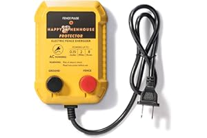 Happy Henhouse Electric Fence Charger: Perfect for Poultry, Pets & Gardens | Easy Setup | Keeps Pests Away | AC-Powered & Weather-Resistant | 110V AC Unit (0.15 Joule)