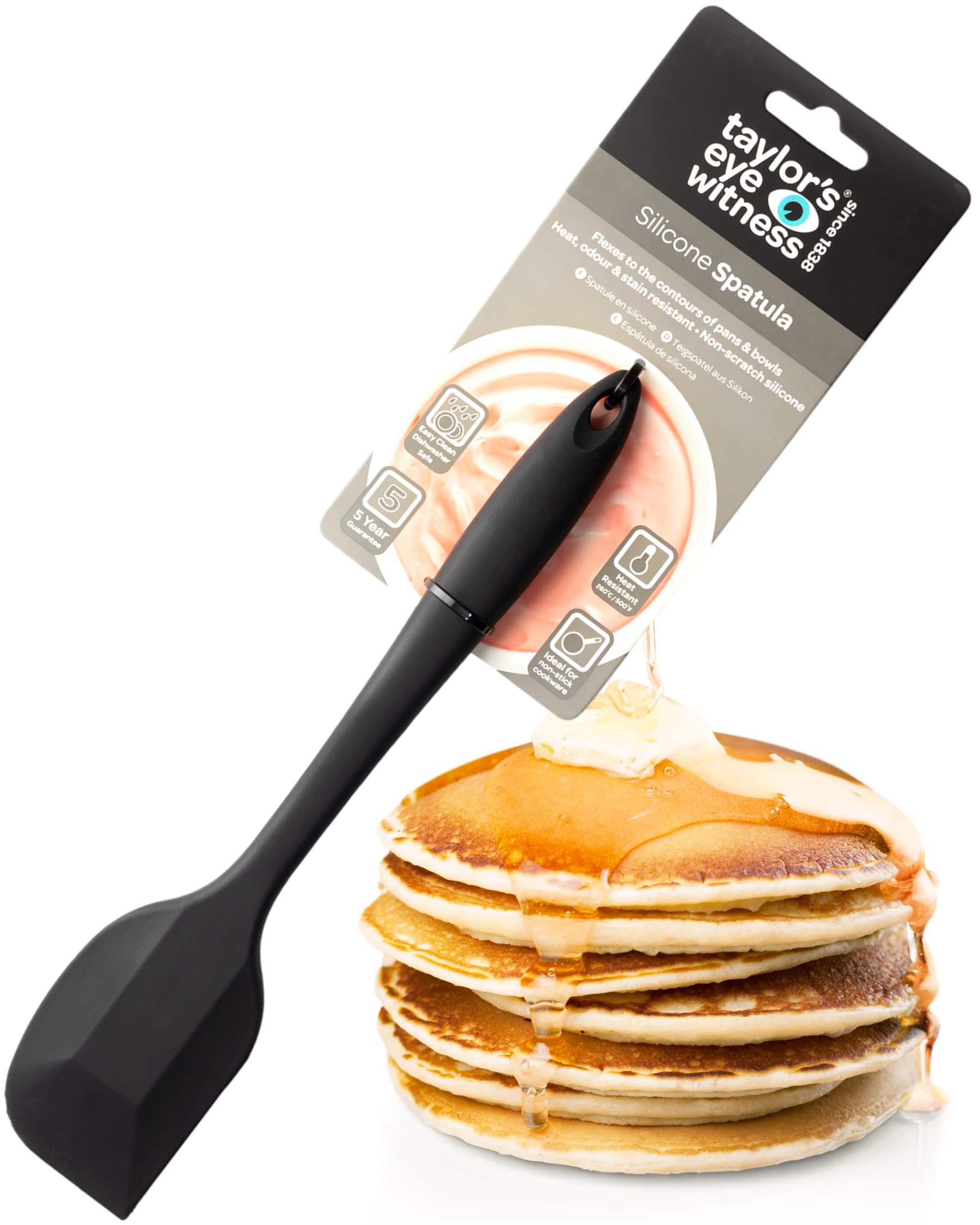 Taylors Eye Witness Large Silicone Spatula, Black – Heat Resistant, Flexible, Dishwasher Safe, 27cm