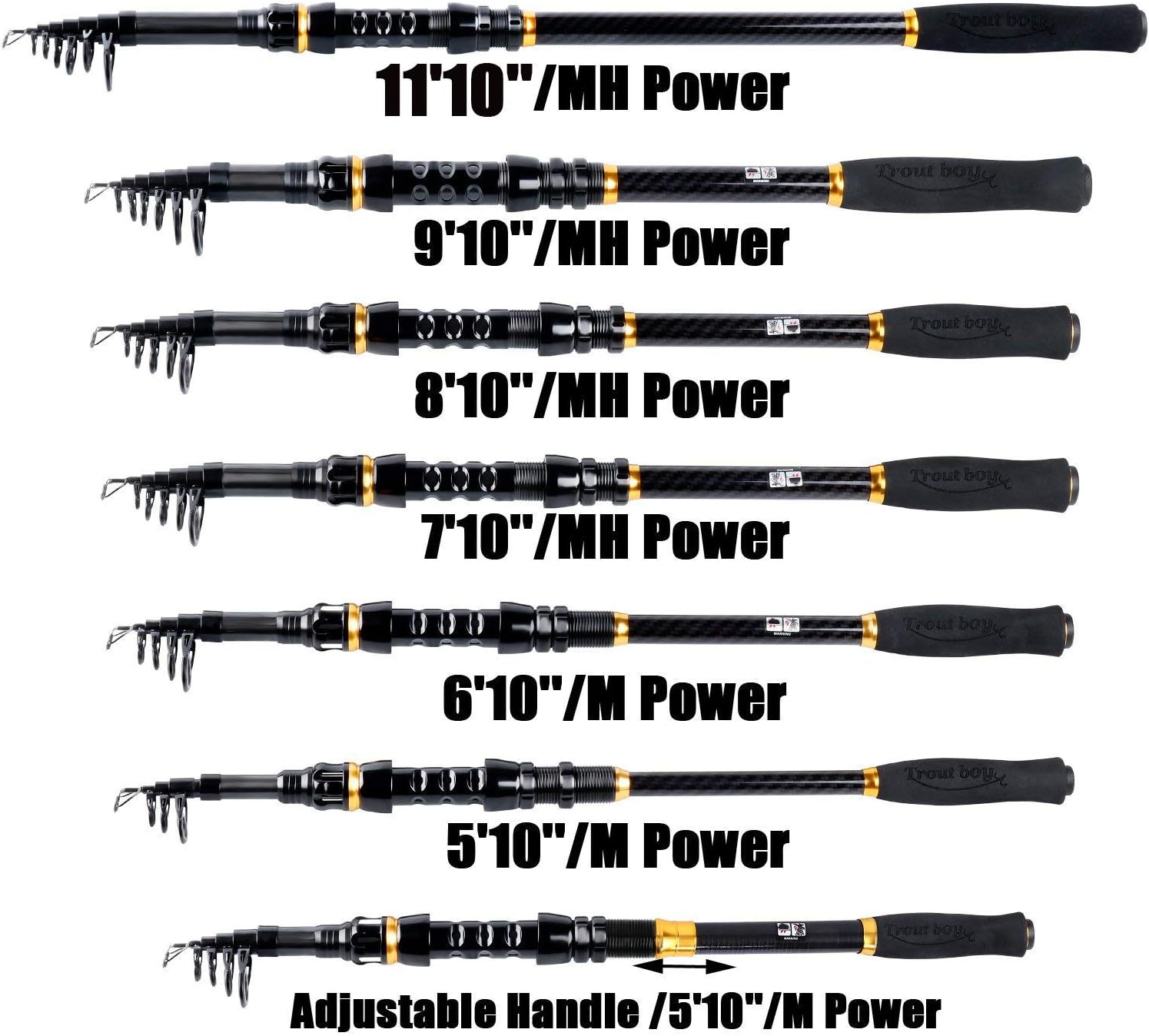 troutboy telescopic fishing rod