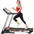 Sunny Health & Fitness Slim Foldable Treadmill Fully Assembled, 17.7" x 49" Non-Slip Running Surface, 2.5 HP Motor, Speeds up to 8 MPH, Shock-Absorption, Device Holder, Digital Monitor, & Easy Storage