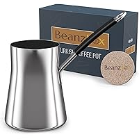 BeanzBox Turkish Coffee Pot - Milk Warmer, Stainless Steel Pot for Chocolate and Butter Melting, Greek and Arabic Coffee…
