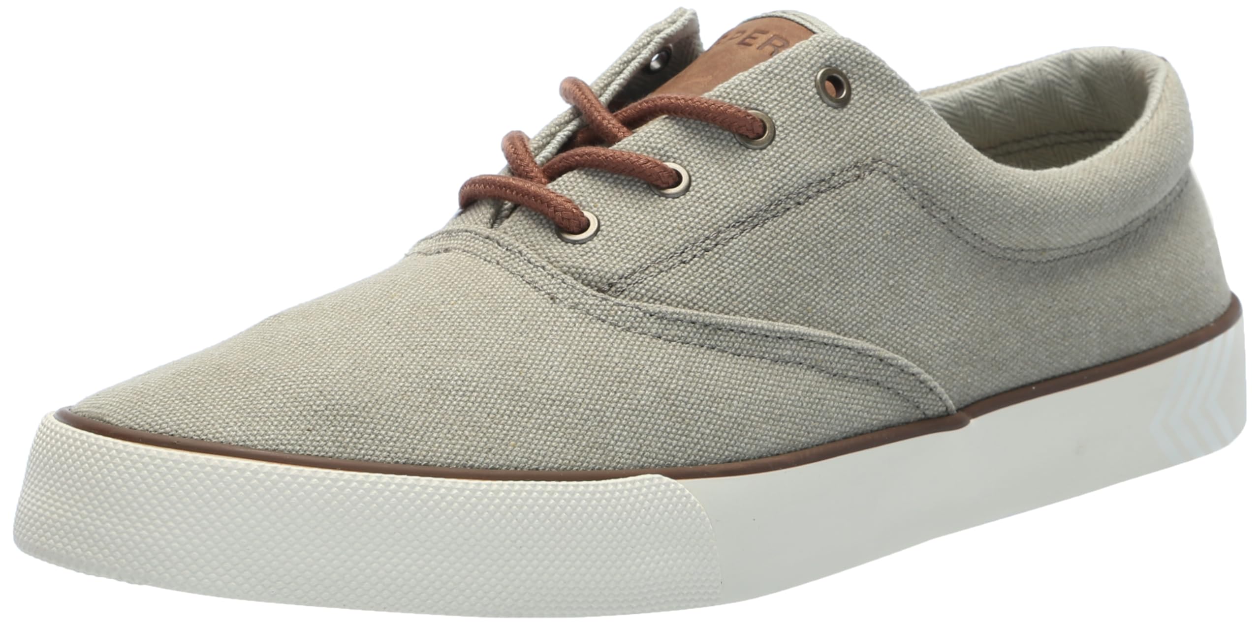 Sperry Mens Shoes Men’s Striper II CVO SeaCycled Sneaker, Stone Canvas, 10