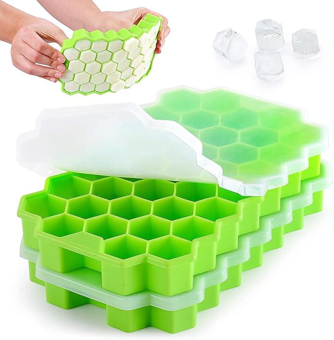 Buy AKRIZA 3PCs Shape Silicone Ice Cube Tray with Lid