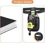 Minicoco Adjustable Tool Belt Pouch 3 Pocket Garden Electrician Work Bag Black view 4