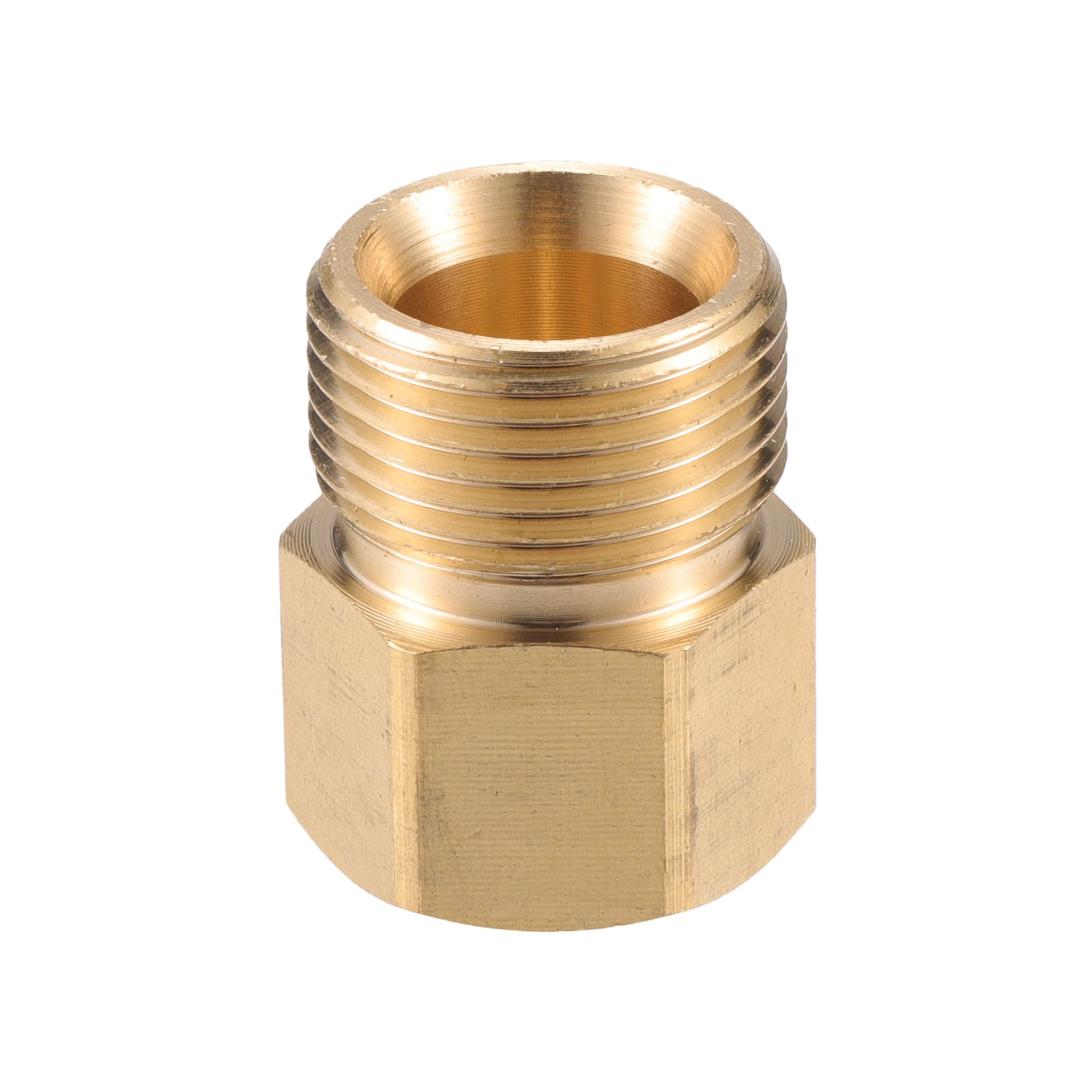 Photo 1 of VekAuto Pressure Washer Connector, M18x1.5 to 14mm M22x1.5 Male and Female Adapter Brass Screw Hose Connector Universal for Pressure Washer Quick Connect Brass Copper Tone