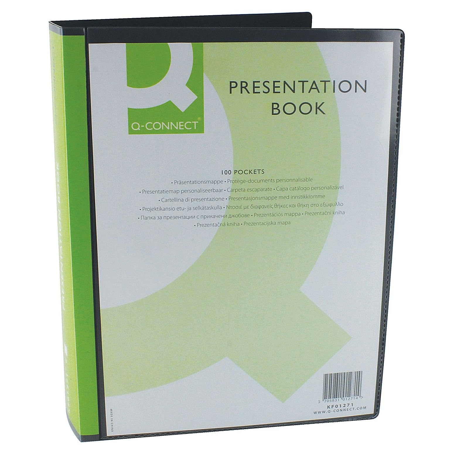 Q-Connect Presentation Display Book 100 Pocket A4 Black KF01271
