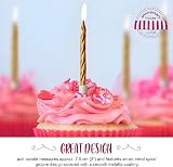 Anniversary House Metallic Gold Spiral Birthday Candles Set of 12 with Holders view 5