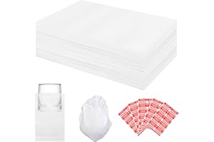 XZWMY 7.5" x 12" Foam Pouches 100 Pack,1/24" Thick,Cushion Foam Pouches for Packing Storage and Shipping Packing Supplies for Dishes Glasses Packing with 50 Fragile Labels…