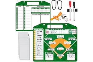 JHHJIFY Magnetic Baseball Lineup Board for Dugout, Double-Sided Dry Erase Baseball Coach Board, Softball Coaches Baseball Coaching Tactical Clipboard, Batting Order Coaches Clipboard for Baseball Softball