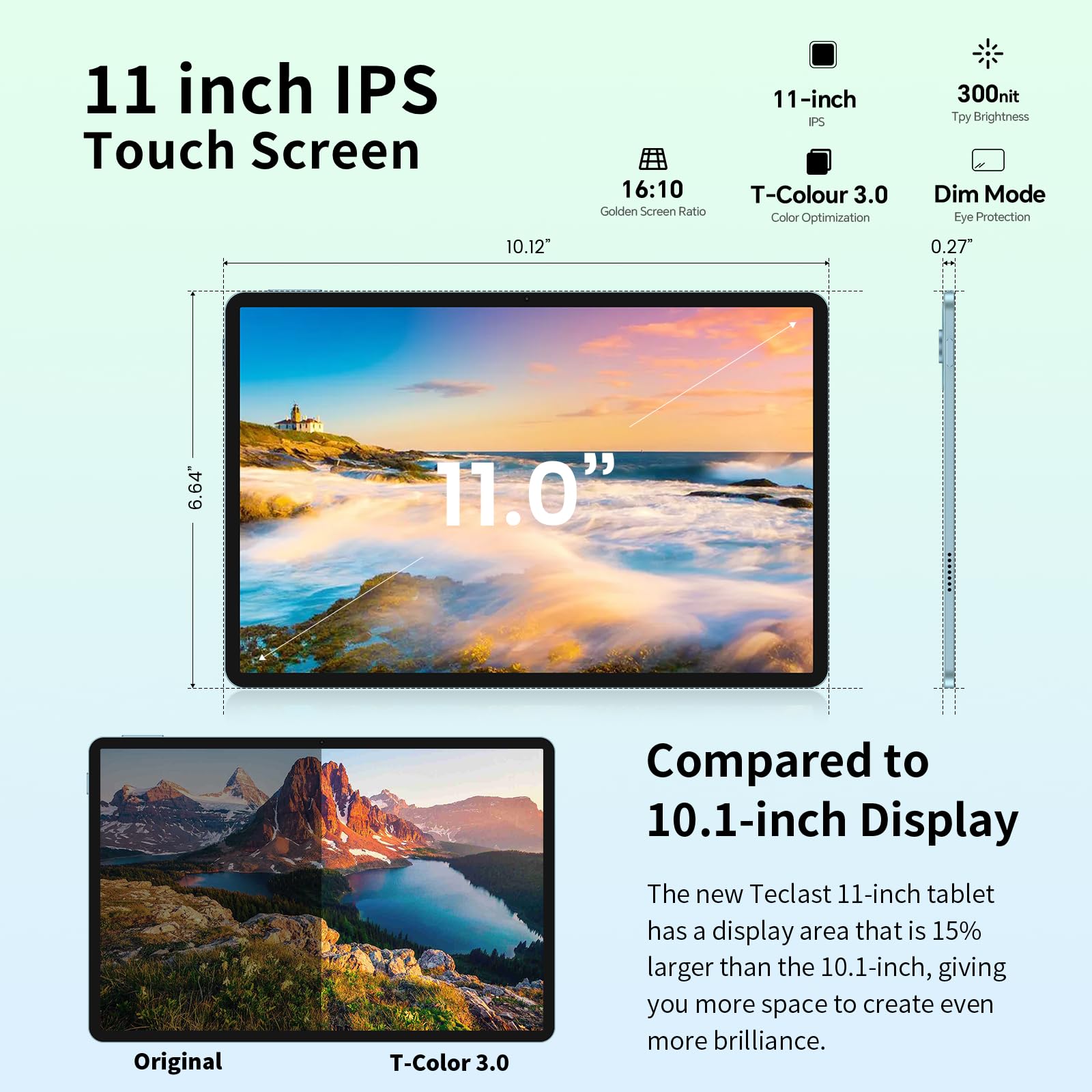TECLAST Tablet 11 inch Android 14 Tablets, P50 14GB+128GB,1TB Expand, Widevine L1 Compatible 8-Core Tablet with 5G WiFi, 8000mAh Battery, 13MP Camera, 11