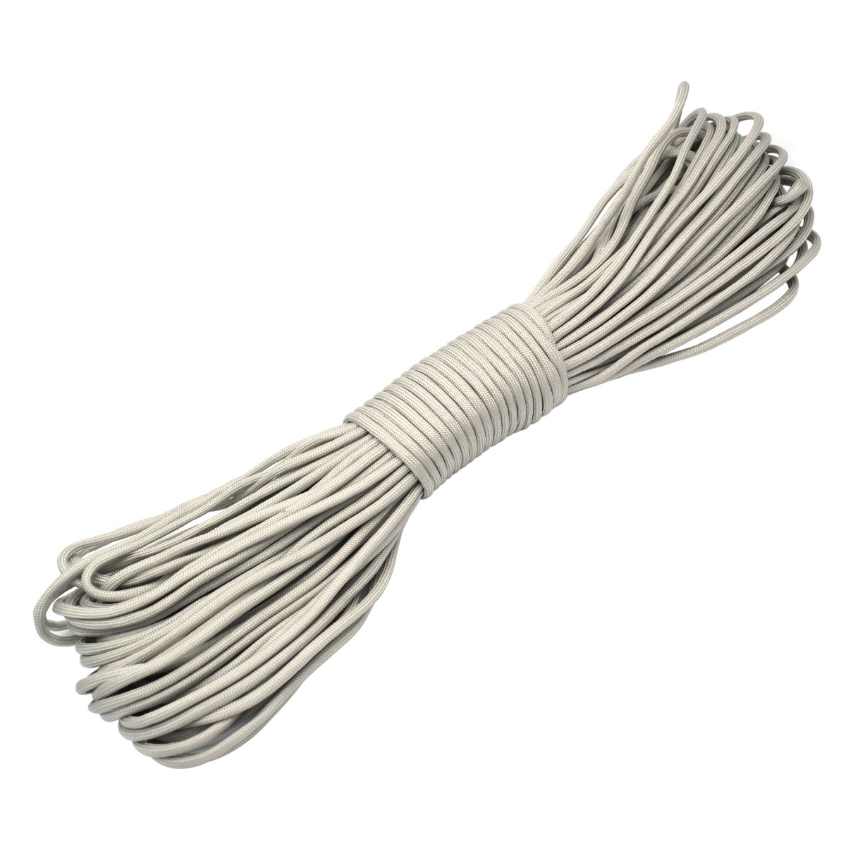 100ft Type III 7 Strand Core Paracord 550 Parachute (29# Light Grey)