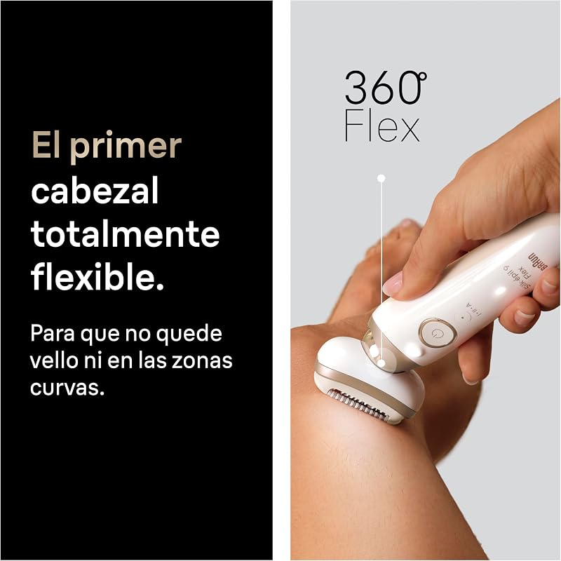Silk·épil 9 Flex SkinSpa Depiladora Eléctrica Mujer, 9-042 3D, Oro — foto 3 de 8