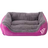 LvRao Hundebett Rechteckig, 68x55x16 Cm, Orange, Abnehmbarer Bezug, Für Hunde Bis 11 Kg
