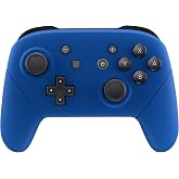 eXtremeRate Blue Faceplate Backplate Handles for Nintendo Switch Pro Controller, Soft Touch DIY Replacement Grip Housing Shell Cover for Nintendo Switch Pro - Controller NOT Included