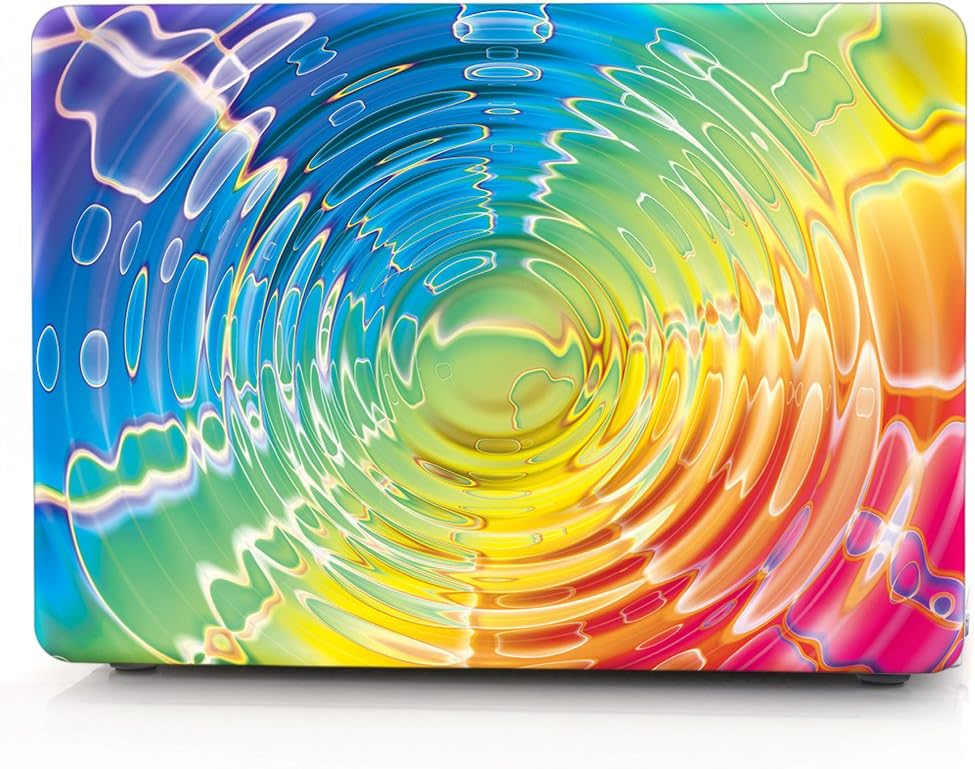 HRH 3D Water Wave Rainbow Laptop Body Shell Protective PC Hard Case for MacBook Air 13.3" (A1466 / A1369),Not Compatible 2018 Version A1932