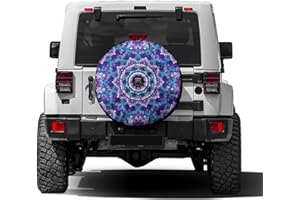 Foruidea Bohemian Style Mandala Print Spare Tire Cover with Backup Camera Hole Wheel Tire Cover Fit Trailer, RV, SUV and Many