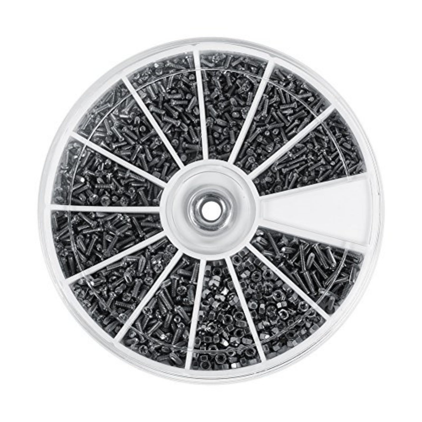 VOBOR Nuts and Bolts Set, Mini Bolt Kit - Mini Bolts 600pcs Mini Nuts Bolts Assortment Kit 12 Types Screws Nut Set with Nut Bolt Organizer M1 M1.2 M1.4 M1.6 for Electronics Machine, Watches Glassess