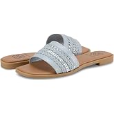 Daisy Fuentes Women's Slip-On Sandals Zina &ndash; Comfortable Design in Pewter and Ice, Sizes 6-10