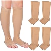 Coume 4 Pairs Leg Skin Protectors for Thin Skin Elderly Sleeves Protect Sensitive Leg from Tears, Bruising, Abrasions & Sun Exposure Toeless Sock Protector