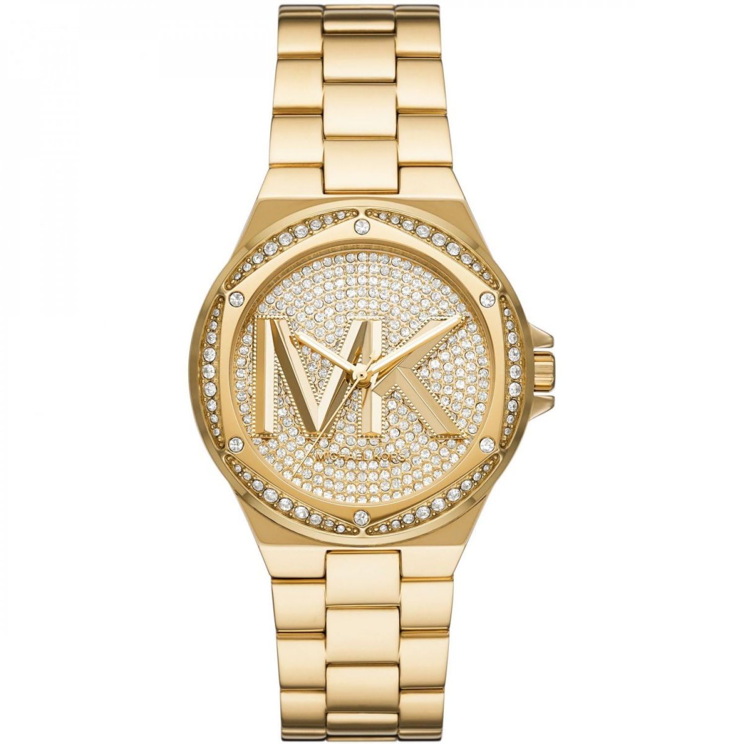 Michael Kors Lennox Watch für Damen, Goldfarbenes Quarz-Dreizeigerwerk mit Edelstahlarmband