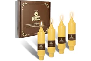 Summer Taper Candle Beeswax Candlesticks,Gedengni 4pcs Short Candle Stick 5 inch Tapered Candles Small Twisty Candlesticks for Home Décor Weddings Housewarming Dinner(7D4PC-Beeswax)