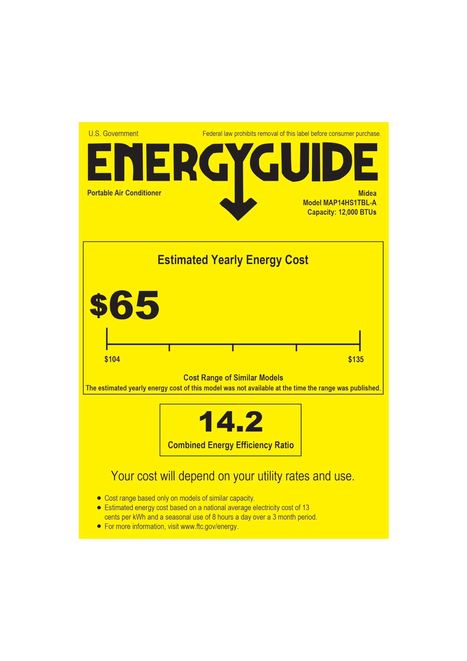 Midea Duo 14,000 BTU (12,000 BTU SACC) High Efficiency Inverter Ultra Quiet Portable Air Conditioner, with Heat up to 550 Sq. Ft., Works with Alexa/Google Assistant, with Remote Control & Window Kit