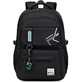 ZHIERNA School Backpack for Boys Middle School Elementary Bookbags for Teens Boys, Waterproof Lightweight Casual Daypack(Black)
