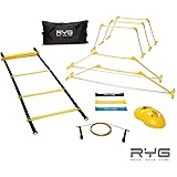 Raise Your Game RYG Speed Agility Training Set- Ladder, Cones, Hurdles, Explosiveness, Resistance, Exercise Equipment, Soccer, Football, Track Field, Basketball, Footwork, Workout Drills, Sport Train