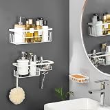 KEGII 3 Pack Shower Caddy White Wall Shelf Organiser view 3