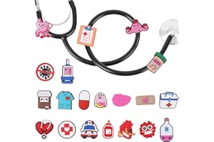 LuneClat Stethoscope Charms Set for Nurse - 20Pcs Medical Theme Pendants Stethoscope Charm, Present for Pediatric Doctor Veterinary Medical Worker Nursing Graduation