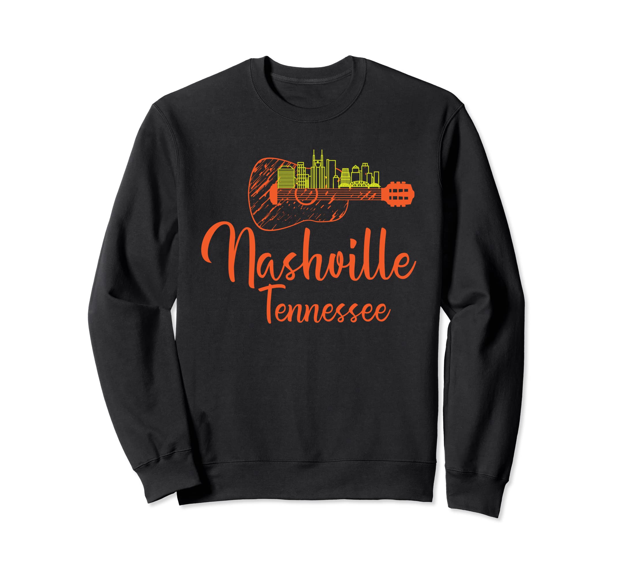 Nashville Country Music Guitar Cityscape Sweatshirt