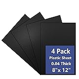 4 Pack Black Plastic Sheets 8x12x0.04 in Flexible