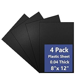 4 Pack Black Plastic Sheets 8x12x0.04 in Flexible