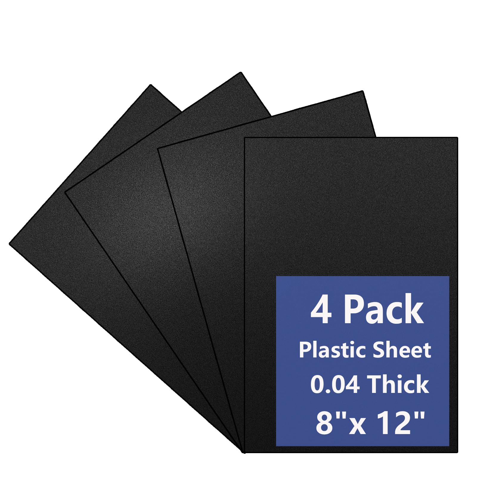Photo 1 of 4 Pack Black Plastic Sheets 8x12x0.04 in Flexible High Tensile Plastic Sheets,Plastic Sheet Hard Plastic Sheet Black Plastic Panel for DIY Materials Handicrafts Home Decoration